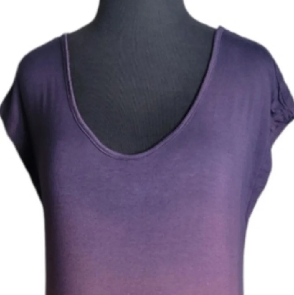 Blue Curl beachwear dip dye ombre cover up dress purple orange women's small